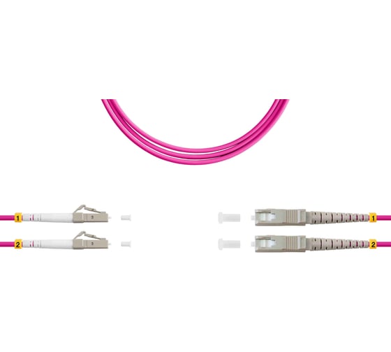 Патч-корд оптический SUPRLAN ВО MM(OM4), LC/UPC-SC/UPC, 3.0мм, duplex, LSZH, 5м 09-12084 1