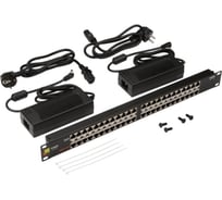Панель LANMASTER POE, 19, 24 порта, с двумя блоками питания 48V 120W LAN-PP24-POE/A2