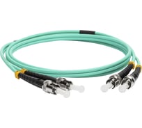 Оптический патч-корд LANMASTER дуплексный, ST/PC-ST/PC, OM3, LSZH, 1.0 м LAN-2ST-2ST/OM3-1.0