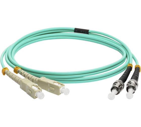 Оптический патч-корд LANMASTER дуплексный, SC/PC-ST/PC, OM3, LSZH, 1.0 м LAN-2SC-2ST/OM3-1.0 1