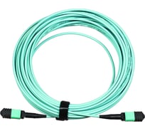 Кабельная сборка LANMASTER MPO-MPO, 12 волокон, OM3, тип B, KeyUp-KeyUp, 30 м, аква LAN-12M-12M/OM3B-30