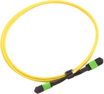 Кабельная сборка LANMASTER MPO-MPO, 12 волокон, OS2, тип B, KeyUp-KeyUp, 20 м, желтая LAN-12M-12M/OS2B-20