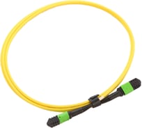 Кабельная сборка LANMASTER MPO-MPO, 12 волокон, OS2, тип B, KeyUp-KeyUp, 2 м, желтая LAN-12M-12M/OS2B-2.0