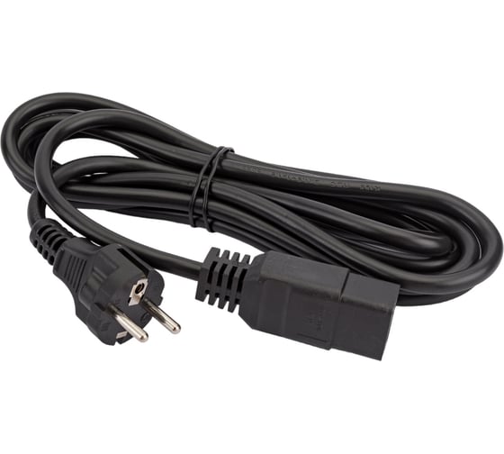 Шнур питания LANMASTER C19-Schuko, 3х1.5, 220В, 16А, 3 м LAN-PP19/SH-16A-3.0 LAN-PP19/SH-3.0-BK