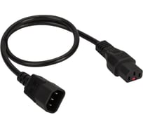 Шнур питания с блокировкой LANMASTER C13-C14, 3х0.75, 220В, 10А, черный, 1.5 м LAN-PP13L/14-1.5-BK