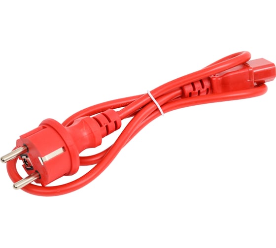 Шнур питания LANMASTER C13-Schuko, 3х0.75, 220В, 10А, красный, 1 м LAN-PP13/SH-1.0-RD 1