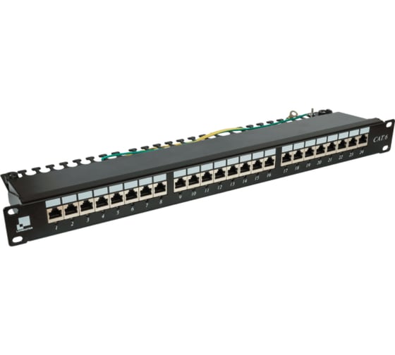 Патч-панель LANMASTER 24 порта с индикаторами, STP, категория 6, 1U LAN-PPi24S6