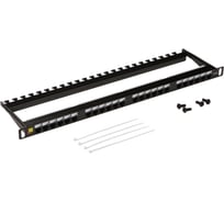 Патч-панель LANMASTER UTP, 19, 24 порта RJ-45, категория 6, 0.5U, компактная, LAN-PPC24U6