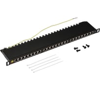 Патч-панель LANMASTER STP, 19, 24 порта RJ-45, категория 6, 0.5U, компактная LAN-PPC24S6