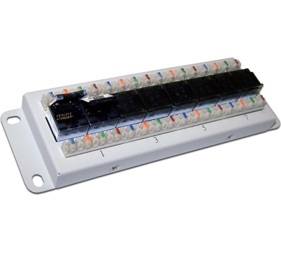 Патч-панель LANMASTER UTP, Cat.5e, 8 портов, фронтальный монтаж LAN-HCS-PP8U5E