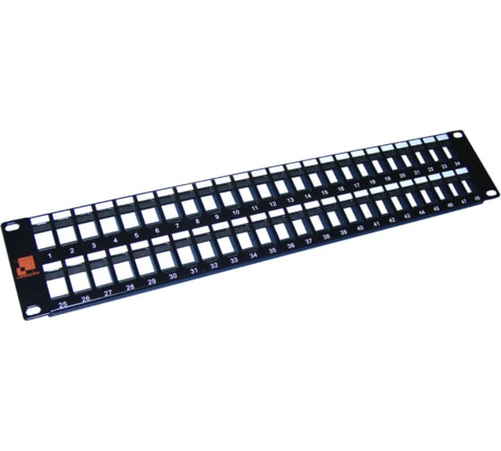 Наборная патч-панель LANMASTER 19, неэкранированная, 48 портов, 2U, LAN-PP48OK-UTP