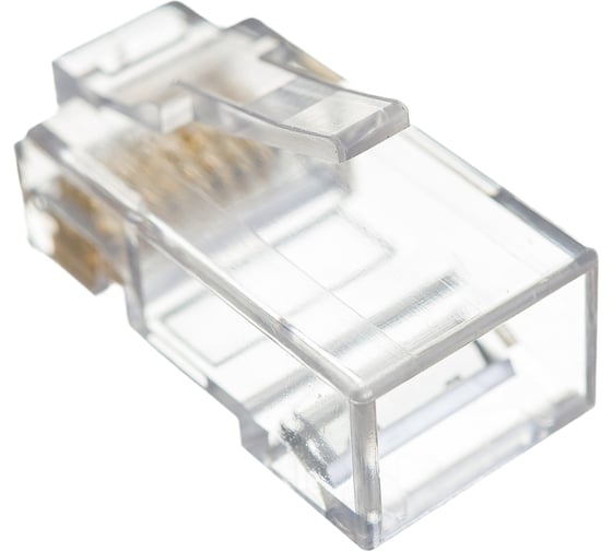 Коннектор TWT RJ45 UTP 8P8C, универсальный, со вставкой, cat.6, 100 шт. PL45-8P8C-6V