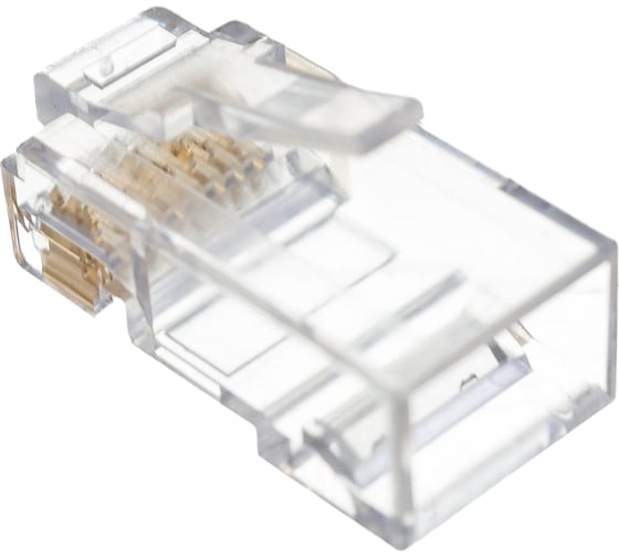 Коннектор TWT RJ45 UTP 8P8C, универсальный, со вставкой, cat.6, 100 шт. PL45-8P8C-6V