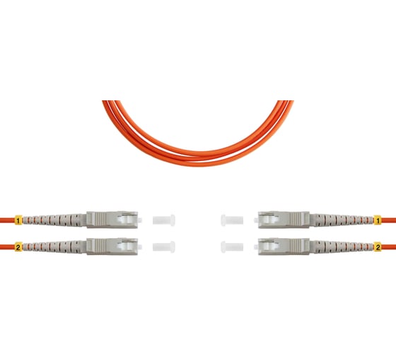 Патч-корд оптический SUPRLAN ВО MM(OM2), SC/UPC-SC/UPC, 3.0мм, duplex, LSZH, 10м 09-12025 1