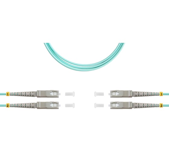 Патч-корд оптический SUPRLAN ВО MM(OM3), SC/UPC-SC/UPC, 3.0мм, duplex, LSZH, 10м 09-12055 1