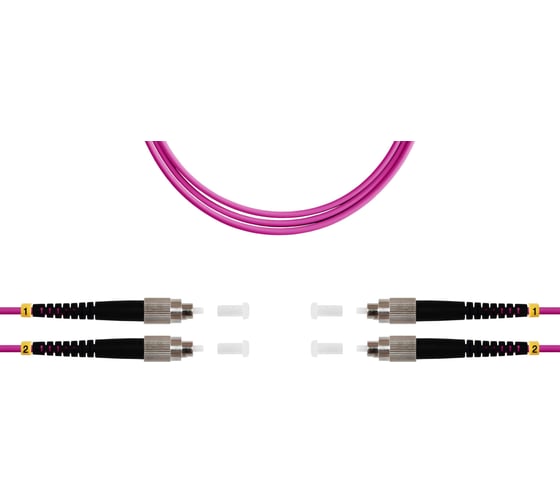 Патч-корд оптический SUPRLAN ВО MM(OM4), FC/UPC-FC/UPC, 3.0мм, duplex, LSZH, 5м 09-12064 1