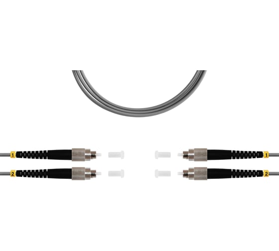 Патч-корд оптический SUPRLAN ВО MM(OM1), FC/UPC-FC/UPC, 3.0мм, duplex, LSZH, 2м 09-12092
