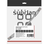 Патч-корд компьютерный UTP SUPRLAN 6 4x2 24AWG (7x0.2mm) Cu LSZH серый 0,15м 10-0171