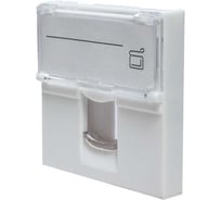 Лицевая панель SUPRLAN 1 порт, 45x45, Keystone, шторка, откидное маркировочное окно 10-0301