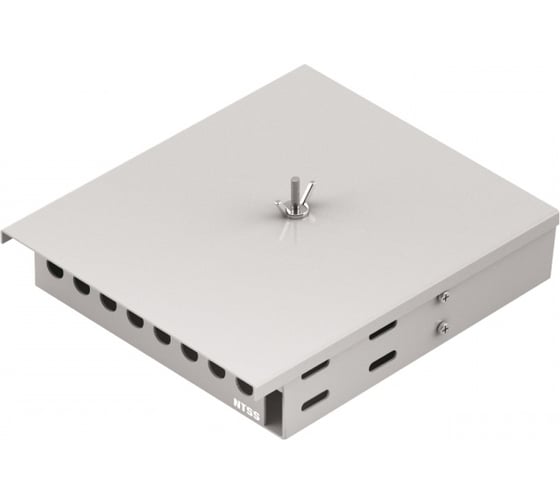 Кросс оптический настенный NTSS Мини, укомплектованный, 8 портов FC/APC, 9/125 мкм (сплошная панель, ложемент, пигтейлы, КДЗС, адаптеры) серый RAL 7035 NTSS-WFOBМн-8-FC/A-9-SP1.5G0AY