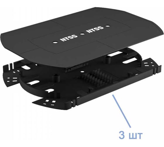 Кросс оптический NTSS 19'' частично укомплектованный 1U, 24 порта LC quadro (сплошная панель, сплайс-кассета-3шт) серый RAL 7035 NTSS-RFOB-1U-24-4LC-S0000