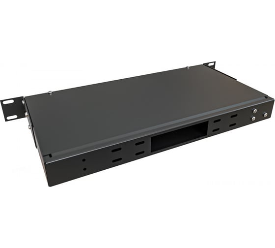 Кросс оптический NTSS 19'' частично укомплектованный 1U, 24 порта LC quadro (сплошная панель, сплайс-кассета-3шт) черный RAL 9005 NTSS-RFOB-1U-24-4LC-S0000-BL