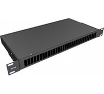 Кросс оптический NTSS 19'' частично укомплектованный 1U, 32 порта SC duplex (сплошная панель, сплайс-кассета-2шт) черный RAL 9005 NTSS-RFOB-1U-32-2SC-S0000-BL