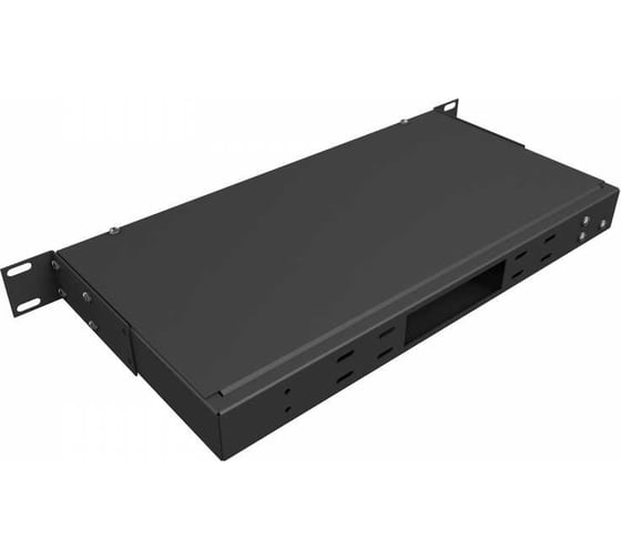 Кросс оптический NTSS 19'' частично укомплектованный 1U, 32 порта SC duplex (сплошная панель, сплайс-кассета-2шт) черный RAL 9005 NTSS-RFOB-1U-32-2SC-S0000-BL