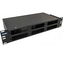 Кросс оптический NTSS 19'' частично укомплектованный 2U, 32/48 портов SС (планки SC-6шт, планка-заглушка-2шт, сплайс-кассета-2шт) черный RAL 9005 NTSS-RFOB-2U-32/48-SC-S0010-BL