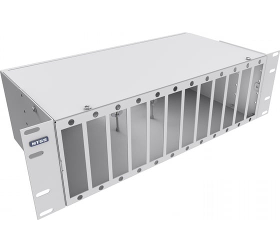 Кросс оптический NTSS 19'' частично укомплектованный 3U, 64/96 портов SС (планки SC-12шт, планка-заглушка-4шт, сплайс-кассета-3шт) серый RAL 7035 NTSS-RFOB-3U-64/96-SC-S0010