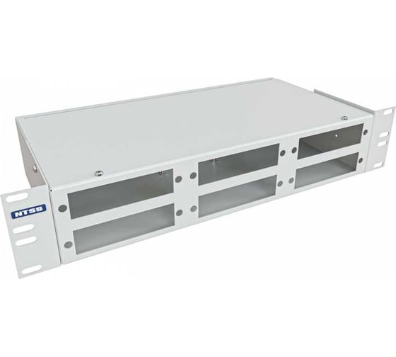 Кросс оптический NTSS 19'' частично укомплектованный 2U, 32/48 портов FC/ST (планки FC/ST-6шт, планка-заглушка-2шт, сплайс-кассета-2шт) серый RAL 7035 NTSS-RFOB-2U-32/48-FC/ST-S0020 1