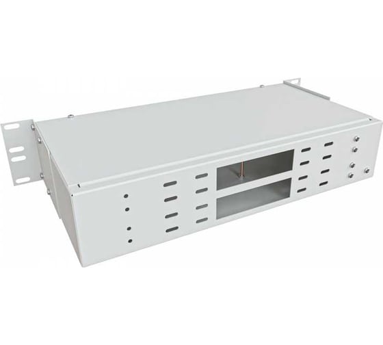Кросс оптический NTSS 19'' частично укомплектованный 2U, 32/48 портов FC/ST (планки FC/ST-6шт, планка-заглушка-2шт, сплайс-кассета-2шт) серый RAL 7035 NTSS-RFOB-2U-32/48-FC/ST-S0020