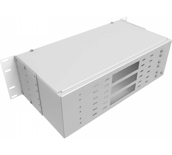 Кросс оптический NTSS 19'' частично укомплектованный 3U, 64/96 портов LC duplex (планки 2LC-12шт, планка-заглушка-4шт, сплайс-кассета-6шт) серый RAL 7035 NTSS-RFOB-3U-64/96-2LC-S0010