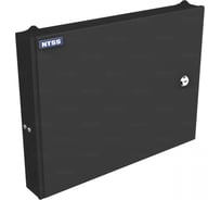 Кросс оптический настенный частично укомплектованный 16 портов SC/LC duplex (планка SC/2LC-2шт, сплайс-кассета-1шт) черный RAL 9005 -WFOB-16-SC/2LC-S0010-BL NTSS  NTSS-WFOB-16-SC/2LC-S0010-BL