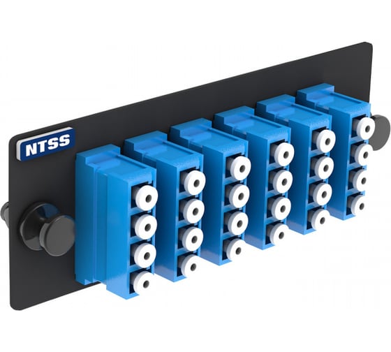 Сменная планка NTSS PREMIUM 6 LC Quadro OS2 адаптеры в комплекте для оптического кросса MTP/MPO NTSS-APA-PM-6LCQ-OS2-BL 1