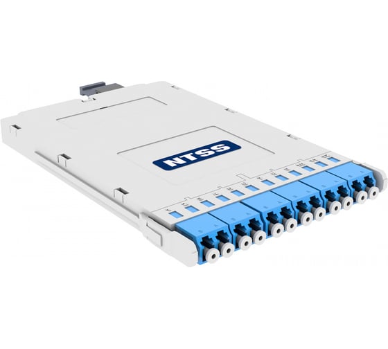 Кассета slim кроссовая NTSS RRDC 1 разъем MTP/APC (male) 9/125 OS2, на 12 LC/UPС (6 DLC/UPC), полярность А, серый NTSS-CSM-PM-9-1xMTP(m)/A-12xLC/U-A 1