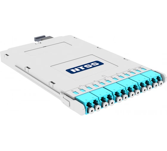 Кассета slim кроссовая NTSS RRDC 1 разъем MTP/UPC (male) 50/125 OМ3, на 12 LC/UPС (6 DLC/UPC), полярность А, серый NTSS-CSM-PM-503-1xMTP(m)/U-12xLC/U-A 1