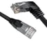 Прямой литой патч-корд GCR 1.0m UTP категории 5e, черный левый угол, RJ45, T568B, VIV53I127 1