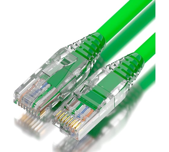 Патч-корд GCR 0.3m LSZH UTP категории 5e, зеленый, 24 AWG, 1 Гбит/с, RJ45, T568B, VIV52I989 1