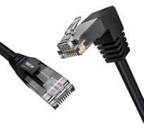 Прямой литой патч-корд GCR 3.0m UTP категории 5e, черный, нижний угол, RJ45, T568B, VIV53I197