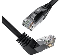 Прямой литой патч-корд GCR 0.5m UTP категории 5e, черный, верхний угол, RJ45, T568B, VIV53I198