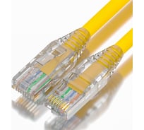 Патч-корд GCR 0.3m LSZH UTP категории 5e, желтый, 24 AWG, 1 Гбит/с, RJ45, T568B, VIV53I260