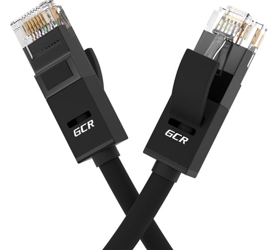 Прямой литой патч-корд GCR 40.0m UTP категории 5e, черный, 24 AWG, 1 Гбит/с, RJ45, T568B, VIVLNIC06-40.0m 1