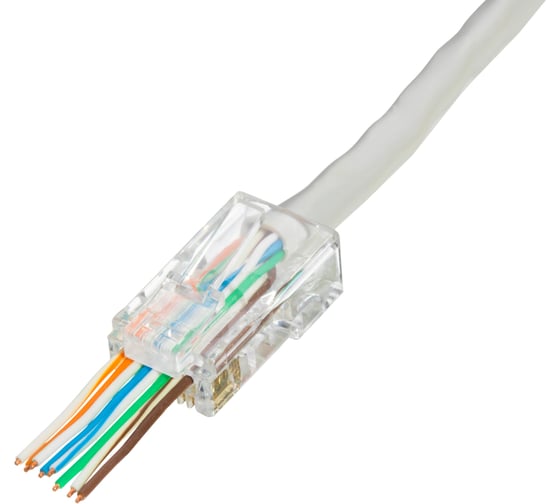 Коннектор Retic 8P8C (RJ-45) cat. 5e сквозной 1000 шт CN-8P8C-C5E-U-H-RTC/1000