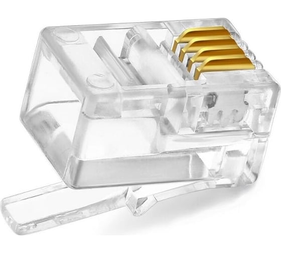 Коннектор для телефонного кабеля Retic 4P4C (RJ-9) медный, 1000 шт CN-4P4C-U-RTC/1000