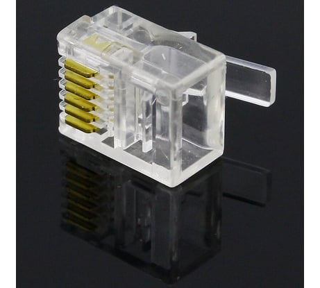 Коннектор для телефонного кабеля Retic 6P6C (RJ-12) медный, 1000 шт CN-6P6C-U-RTC/1000