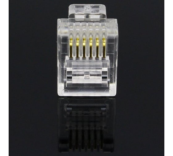 Коннектор для телефонного кабеля Retic 6P6C (RJ-12) медный, 1000 шт CN-6P6C-U-RTC/1000