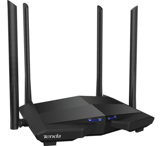 Двухдиапазонный гигабитный Wi-Fi роутер Tenda AC10 AC1200, до 300 Мбит/с на 2,4 ГГц + до 867 Мбит/с до 5 ГГц, LAN 3x1 Гбит/с, WAN 1x1 Гбит/с, 4*5dBi внешние антенны 10000052505