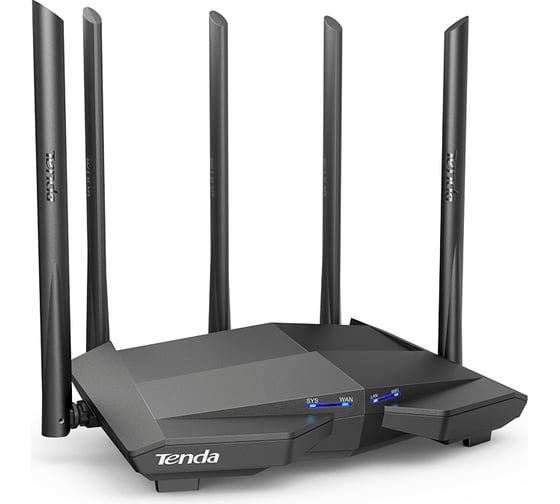 Двухдиапазонный гигабитный Wi-Fi роутер Tenda AC11 AC1200, до 300 Мбит/с на 2,4 ГГц + до 867 Мбит/с на 5 ГГц, LAN 3x1Гбит/с, WAN 1x1Гбит/с, 5 антенн 10000090857