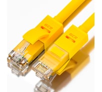 Прямой литой патч-корд RJ45 GCR 0.1m UTP категории 5e, желтый, 24 AWG, 1 Гбит/с, T568B, VIVLNIC02-0.1m